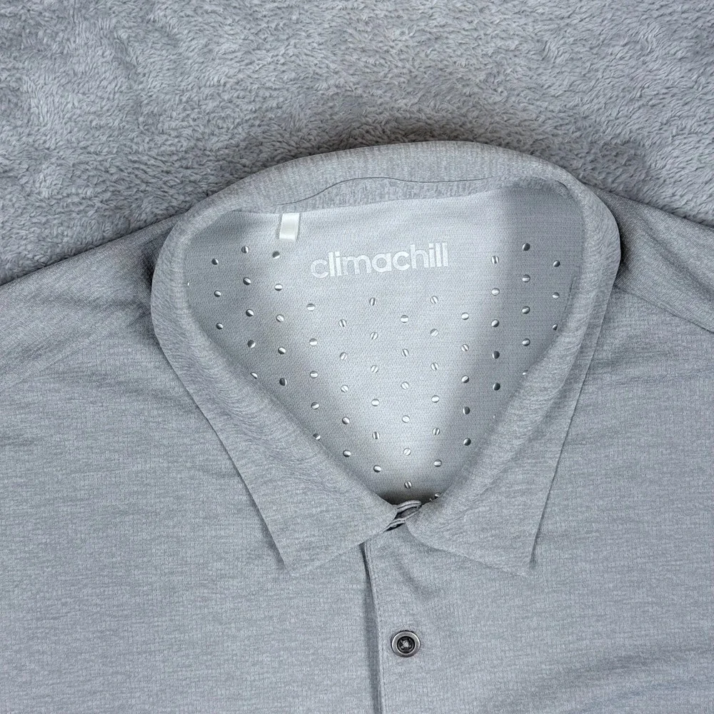 Adidas ClimaChill Golf Polo Shirt Men Large Gray Athletic‎ Performance Stretch
